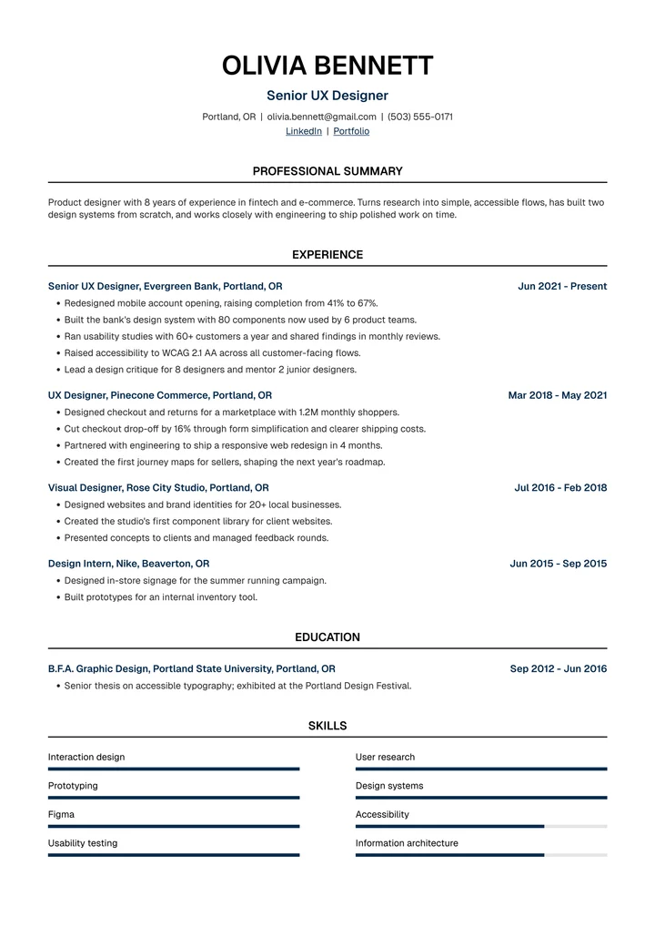 Meridian resume template example