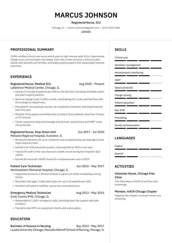 Quantum resume template example