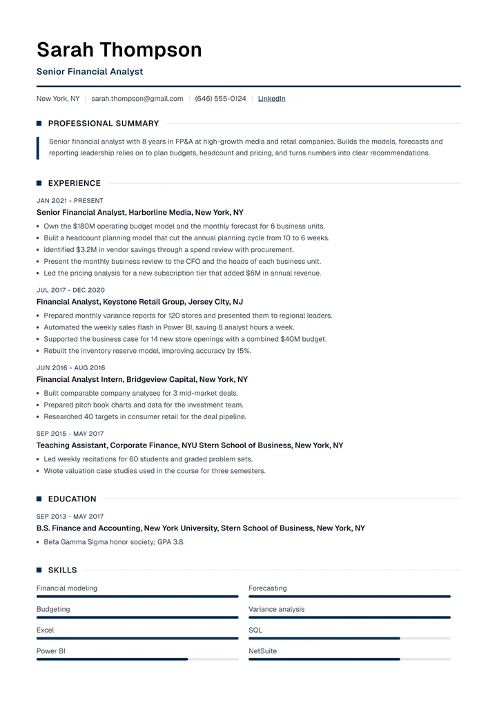 Verso resume template example